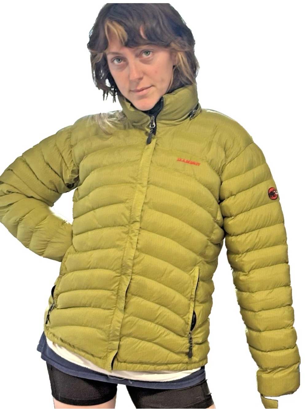 VTG MAMMUT Vintage 900 Fill Down Jacket Gore Dry Loft Puffer Lime Green Large